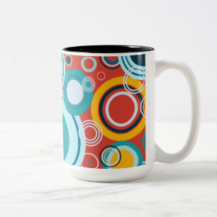 Colourful Bubbles Two-Tone Coffee Mug