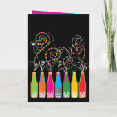 Colourful Bubbly Bottles And Swirls Congratulation Card (Back)