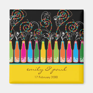 Colourful Bubbly Bottles Celebrations Save The Dat Magnet