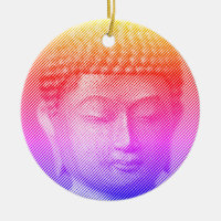 Colourful Buddha Face Statue Formed By Lines