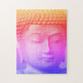 Colourful Buddha Face Statue Formed By Lines Jigsaw Puzzle