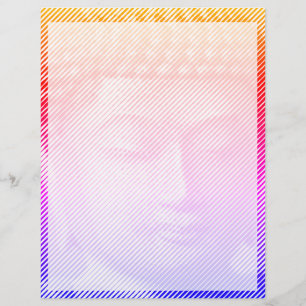 Colourful Buddha Face Statue Formed By Lines Letterhead