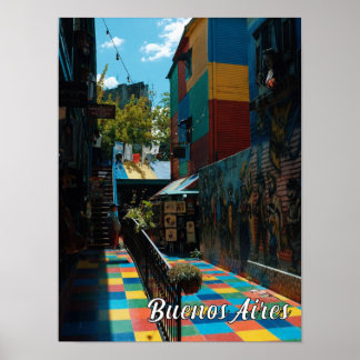 Colourful Buenos Aires Argentina Travel Photograph Poster