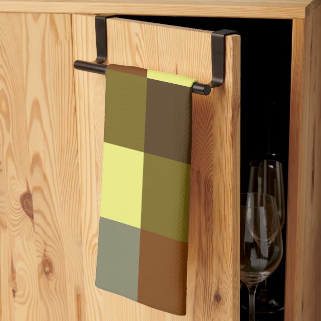 Colourful Buffalo Check Plaid Chequered Pattern Kitchen Towel (Thirds Fold)