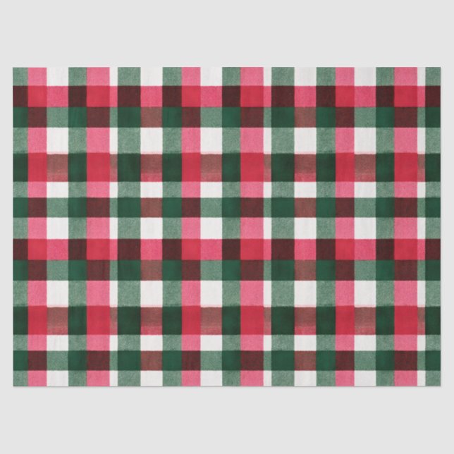 Colourful Buffalo Plaid Christmas Tissue Paper (Front)