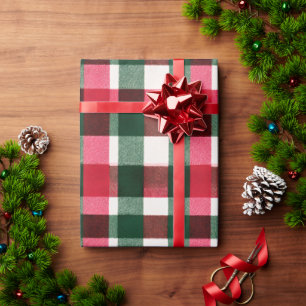 Colourful Buffalo Plaid Christmas Wrapping Paper