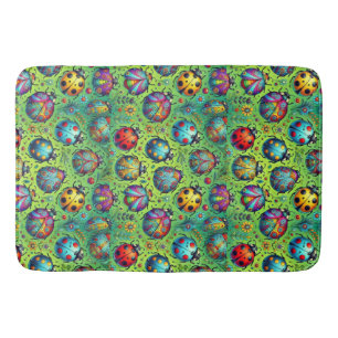 Colourful bugs bath mat