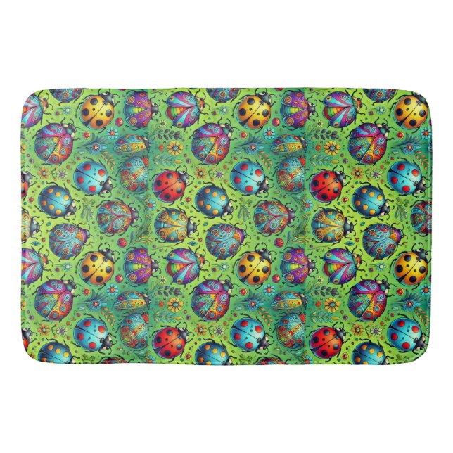 Colourful bugs bath mat (Front)
