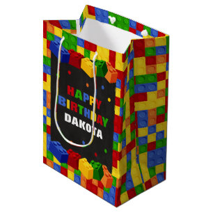 Colourful Build Blocks Boys Birthday Gift Bag