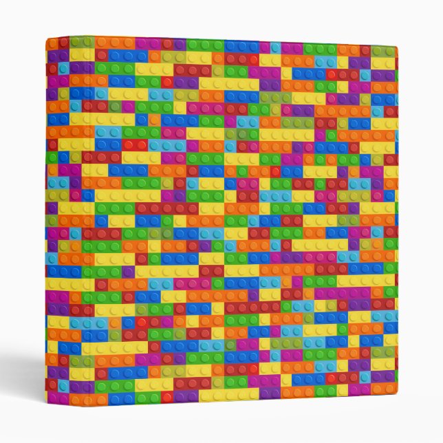 Colourful Building Block Pattern Binder (Front/Spine)