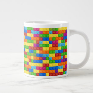 Colourful Building Block Pattern Large Coffee Mug
