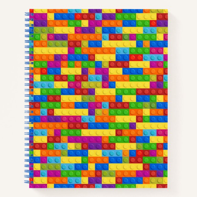Colourful Building Block Pattern Notebook (Front)
