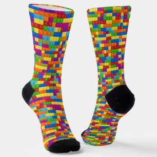 Colourful Building Block Pattern Socks