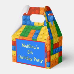 Colourful Building Blocks Birthday Party Favor Box