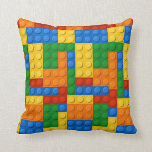 Colourful Building Blocks Throw Pillow