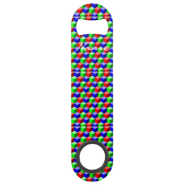 Colourful Building Blocks Thunder_Cove 3-D Bar Key (Front)
