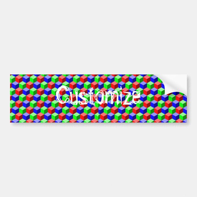 Colourful Building Blocks Thunder_Cove 3-D Bumper Sticker (Front)