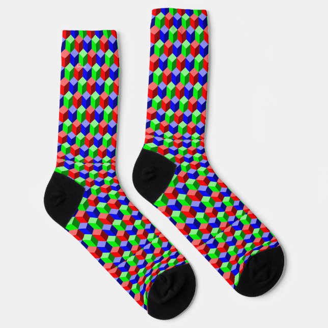 Colourful Building Blocks Thunder_Cove 3-D Socks (Right)