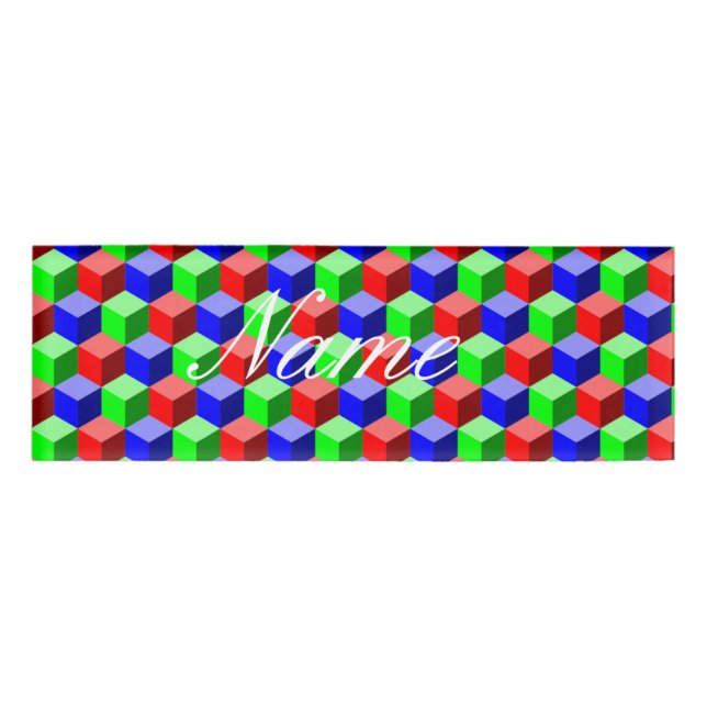 Colourful Building Blocks Thunder_Cove Name Tag (Front)