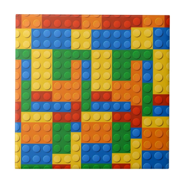 Colourful Building Blocks Tile (Front)