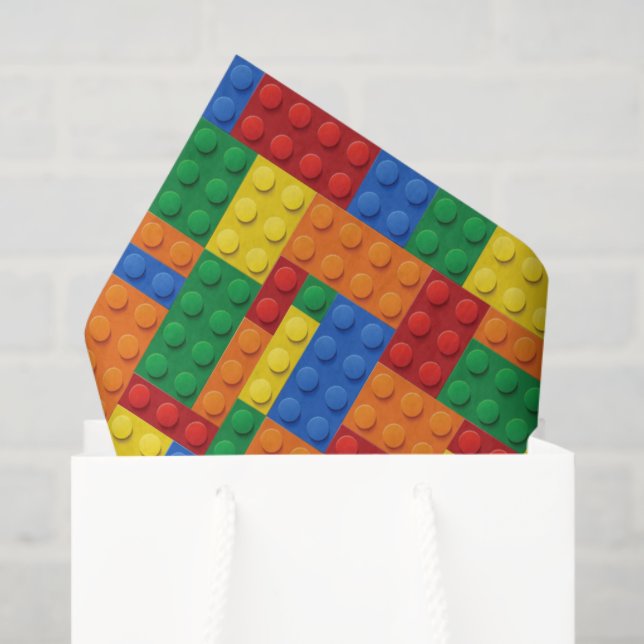 Colourful Building Bricks Blocks | Custom Tissue Paper (Gift Bag)