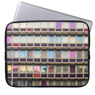 Colourful building laptop sleeve