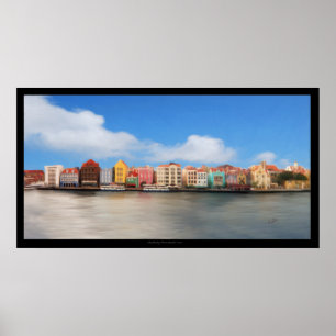 Colourful Buildings of Willemstad, Curaçao Poster
