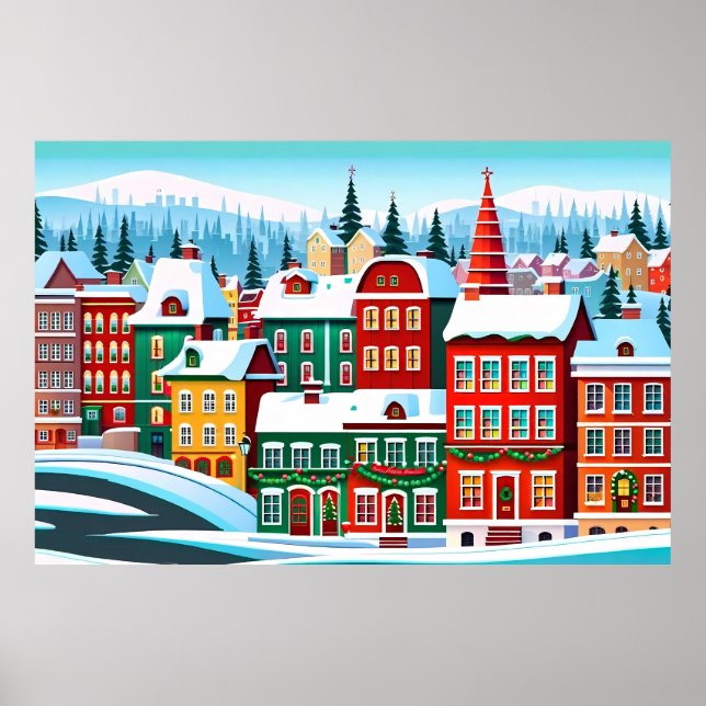 Colourful buildings poster (Front)