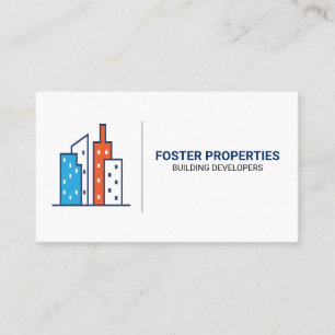 Colourful Buildings   Real Estate Business Card