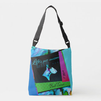 Colourful Bull Terrier bag "Life is awesome"
