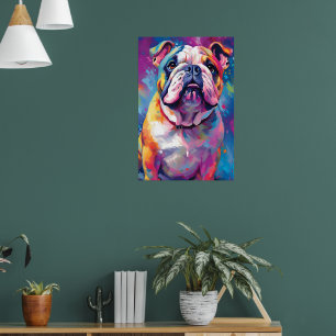 Colourful Bulldog Art Poster
