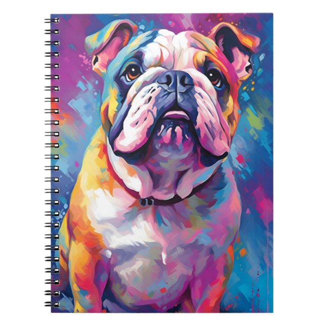 Colourful Bulldog Notebook (Front)