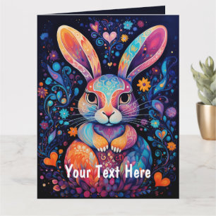 Colourful Bunny Custom txt Card