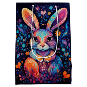 Colourful Bunny Custom txt Medium Gift Bag