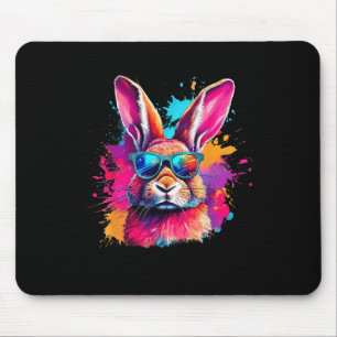 Colourful Bunny Face With Gles Happy Easter Shirts Mouse Pad