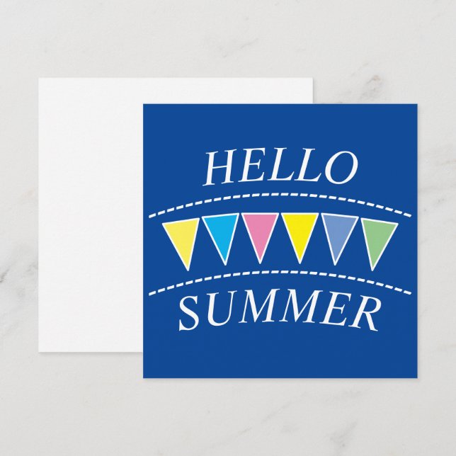 Colourful Bunting Hello Sumer Postcard (Front/Back)