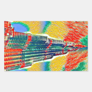 Colourful Burj Khalifa colourful painting Sticker