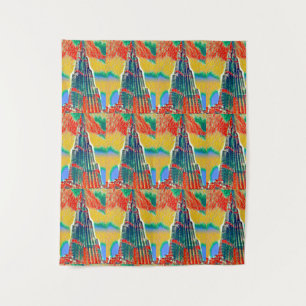 Colourful Burj Khalifa colourful painting Tapestry