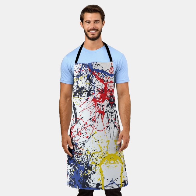 Colourful Burst: A Play of Random Splashes Apron (Worn)
