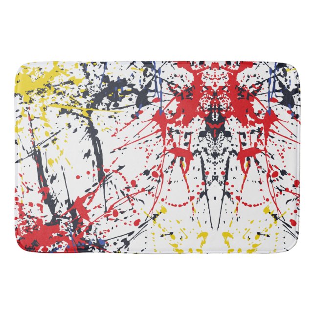 Colourful Burst: A Play of Random Splashes Bath Mat (Front)