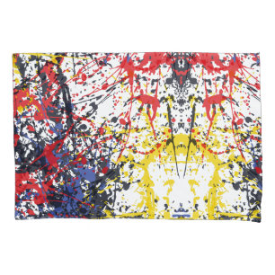 Colourful Burst: A Play of Random Splashes Pillowcase