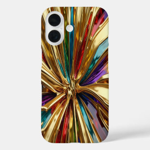 Colourful Burst & Gold #2 - iPhone 16 Cases