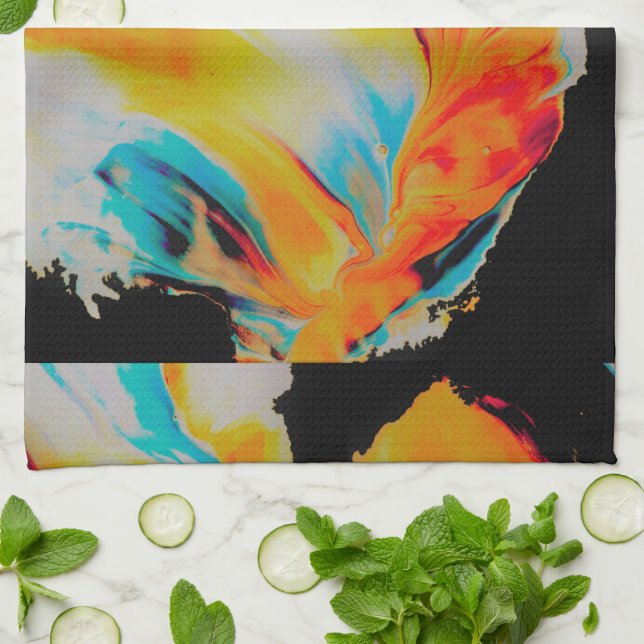 Colourful Burst Kitchen Towel (Folded)
