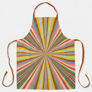 Colourful Burst Of Retro Stripes  Apron