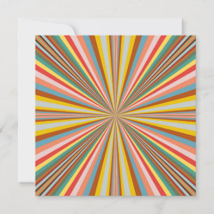 Colourful Burst Of Retro Stripes  Holiday Card