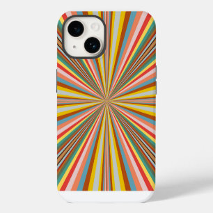 Colourful Burst Of Retro Stripes iPhone 14 Case