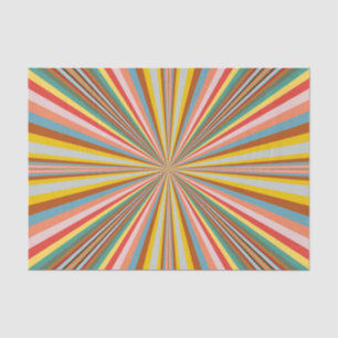 Colourful Burst Of Retro Stripes Tissue Paper
