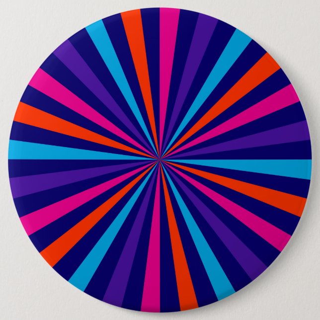 Colourful Burst Spinning Wheel Design 6 Inch Round Button (Front)