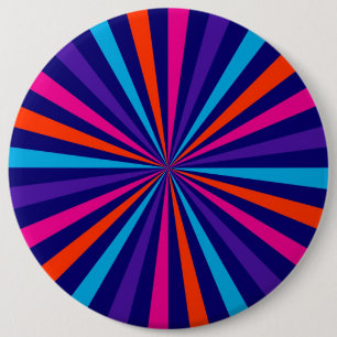 Colourful Burst Spinning Wheel Design 6 Inch Round Button