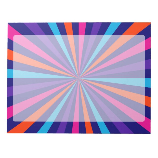 Colourful Burst Spinning Wheel Design Notepad (Front)